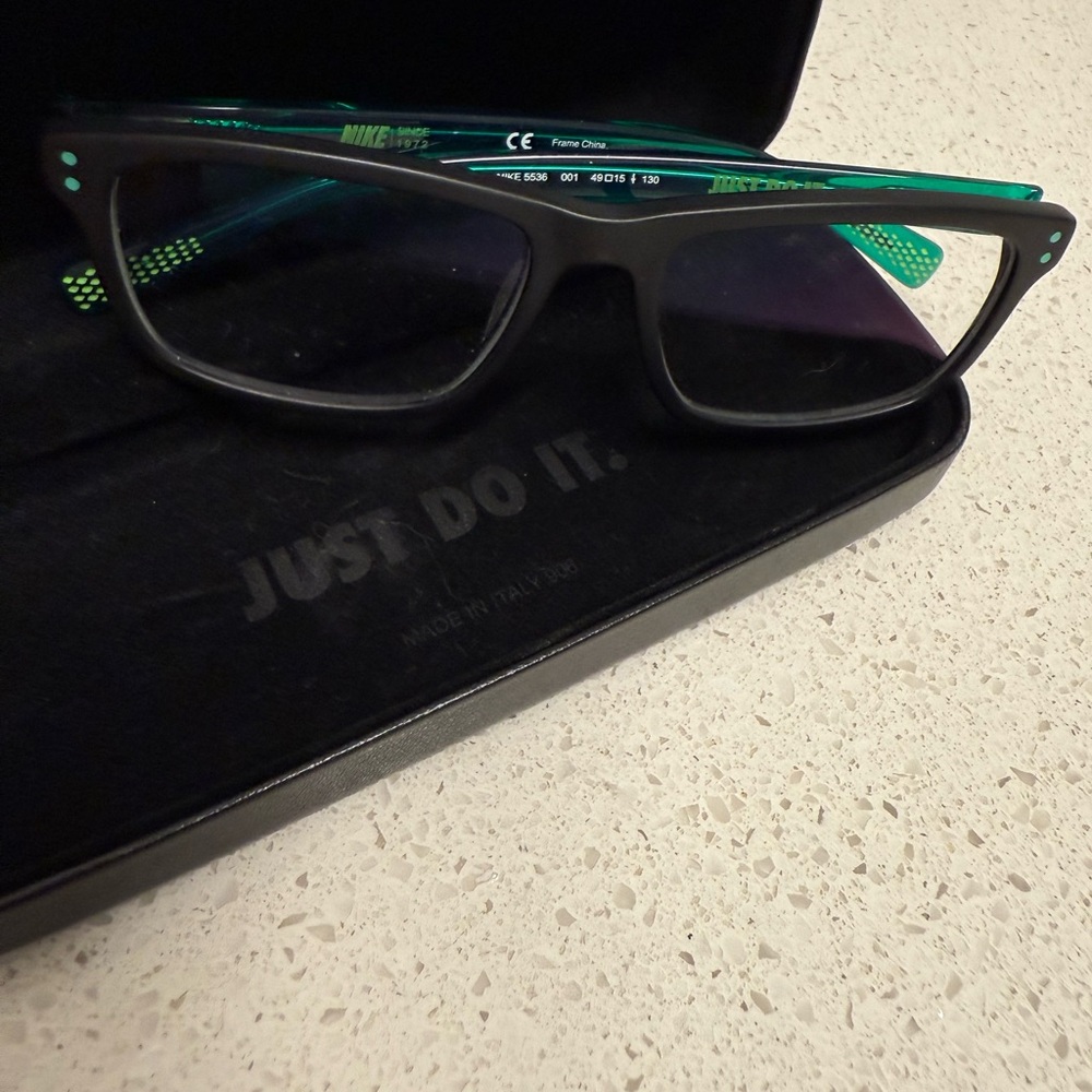 Nike Black and Green Sleek Glasses